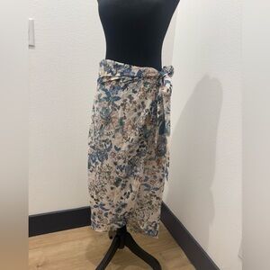 Dress Forum Small Floral Wrap Midi Skirt
